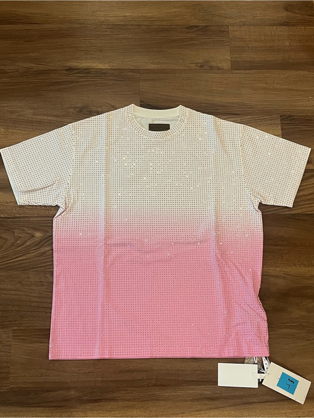 Men's White to Pink Ombre Short-Sleeve Tee